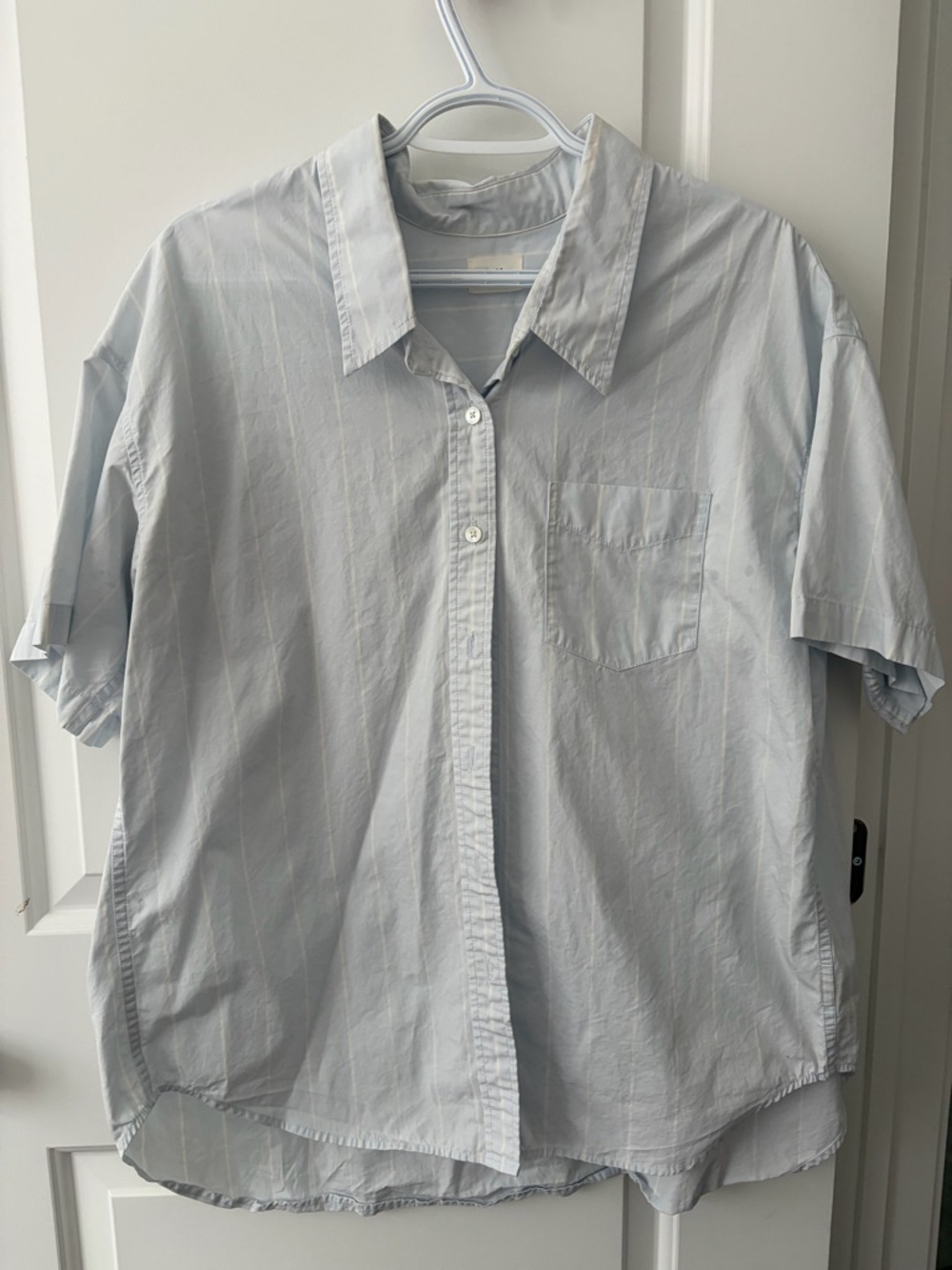 Wilfred Light Blue Short Sleeve Button-Down Shirt